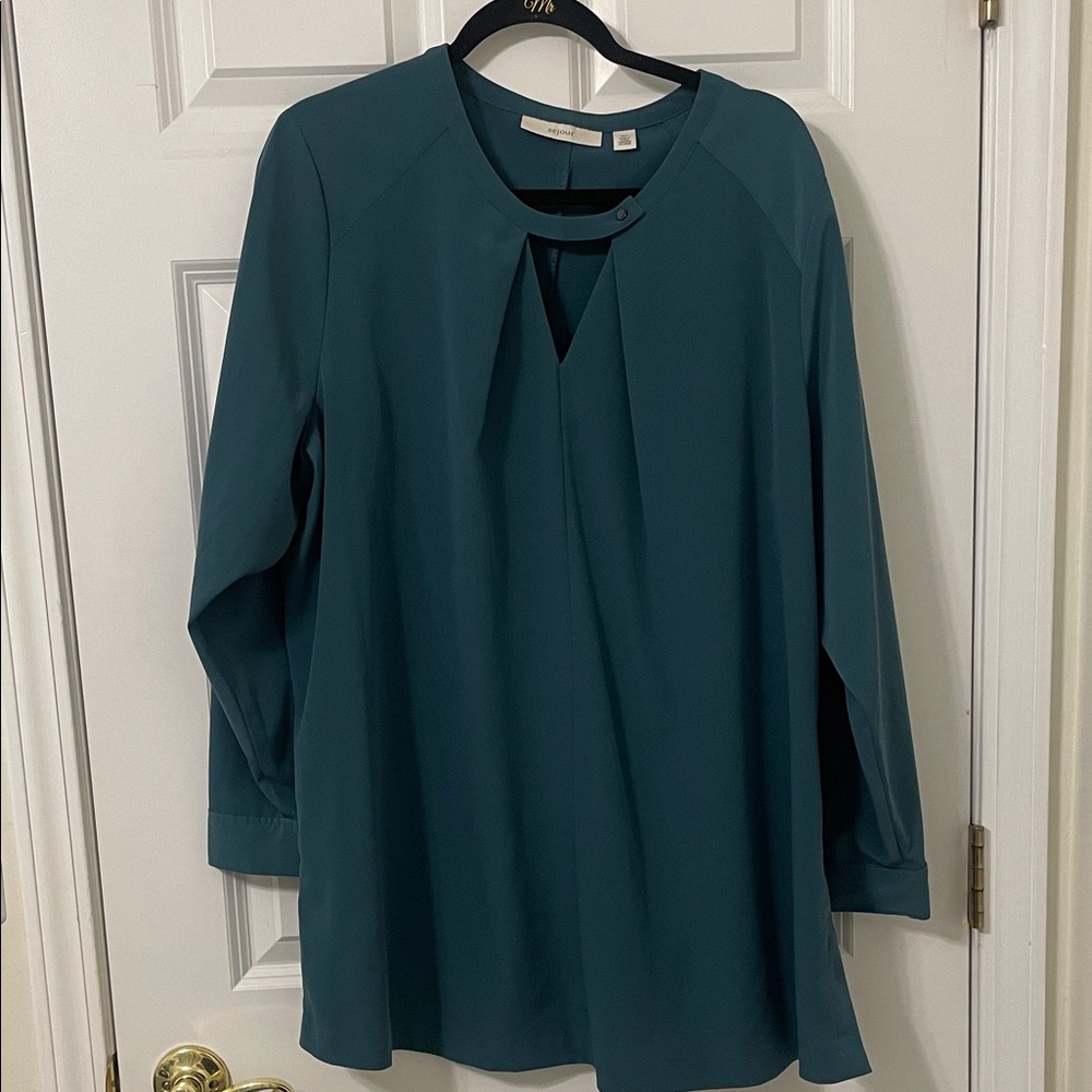 Sejour Teal Blouse with Long Sleeves 18W